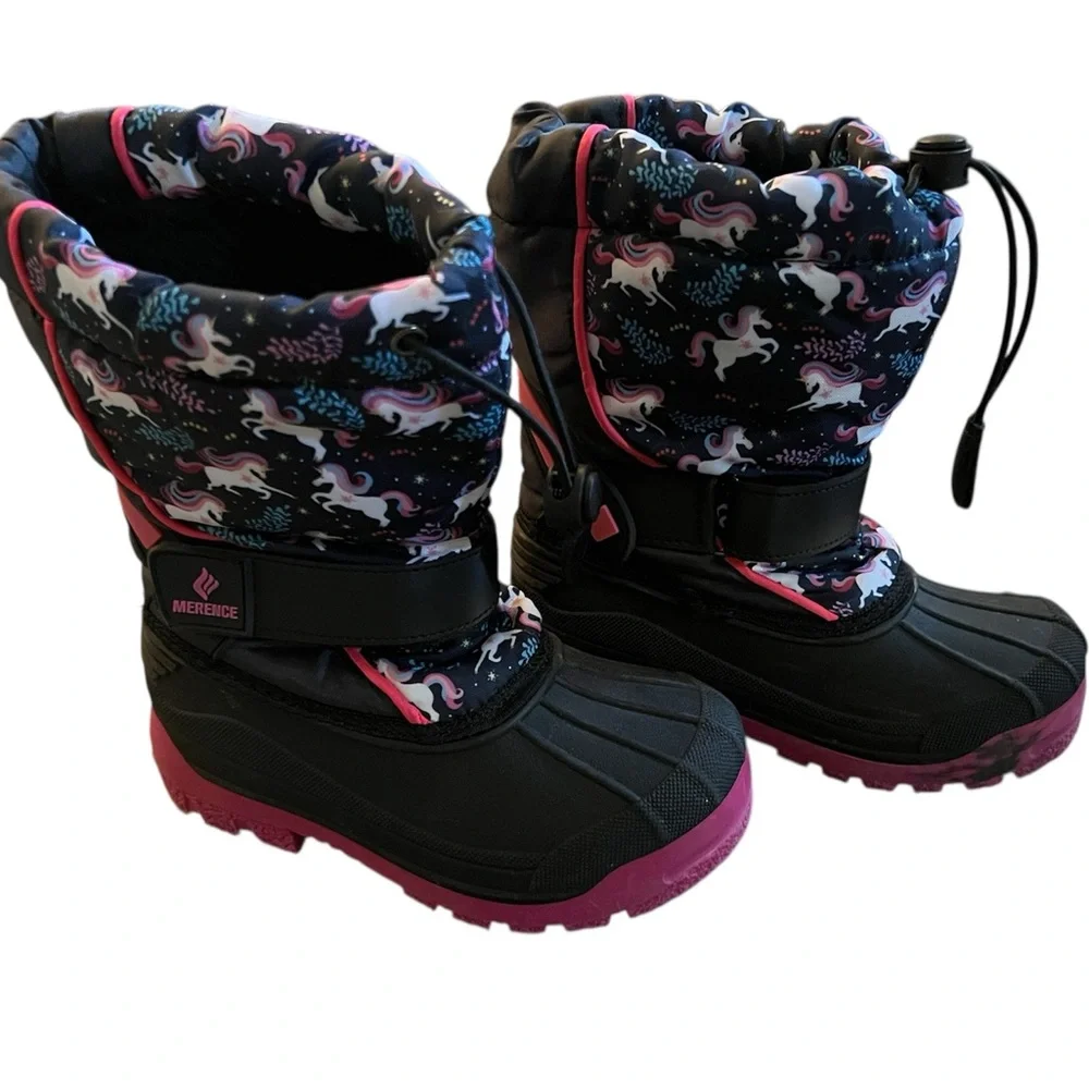 EUC - Merence Unicorn Snow Boots - Size 11/12 Little Kids